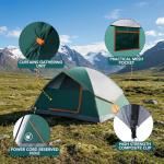 OLIXIS Camping Tent 2 Person, Waterproof Windproof Dome Tent with Multi-Directional Ventilation, Quick 5 Min Setup for Family Outdoor, Backpacking, Hiking, Green