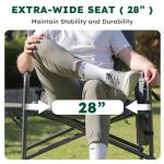 Colegence Oversized Directors Camping Chair Set of 2 Support 600 LBS, Heavy Duty Folding Outdoor Chairs with Detachable Side Pocket and Adjustable Side Table for Outside Beach,Lawn,Fishing (Black)