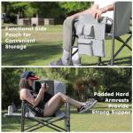 Colegence Oversized Directors Camping Chair Set of 2 Support 600 LBS, Heavy Duty Folding Outdoor Chairs with Detachable Side Pocket and Adjustable Side Table for Outside Beach,Lawn,Fishing (Black)