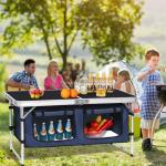 Camp Field Camping Folding Aluminum Table with Adjustable Legs for Outdoor Travel Beach, Backyards, BBQ, Party and Picnic Foldable Table