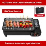 Portable Butane Stove - Compact Gas Grill Stove with Detachable Grate + Durable Carry Case | Dual Fuel Tabletop BBQ for Camping, Korean BBQ, Tailgating | Fast Stainless Steel Outdoor Cooker