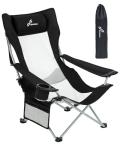 Sportneer Portable Beach Chair for Adults - Position Recliner with Cup Holder, Side Pocket & Carry Bag, Compact Folding Chair with Lumbar Support for Camping, Beach, Festivals