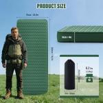 Self Inflating Sleeping Pad with Electric Pump 4 Inch Ultra Thick Memory Foam Sleeping Pad for Camping All Season Single Size Portable Automatic Inflatable Camping Mattress for Travel, Tent (Green)