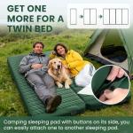 Self Inflating Sleeping Pad with Electric Pump 4 Inch Ultra Thick Memory Foam Sleeping Pad for Camping All Season Single Size Portable Automatic Inflatable Camping Mattress for Travel, Tent (Green)