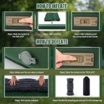 Self Inflating Sleeping Pad with Electric Pump 4 Inch Ultra Thick Memory Foam Sleeping Pad for Camping All Season Single Size Portable Automatic Inflatable Camping Mattress for Travel, Tent (Green)