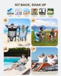 Sportneer Portable Beach Chair for Adults - Position Recliner with Cup Holder, Side Pocket & Carry Bag, Compact Folding Chair with Lumbar Support for Camping, Beach, Festivals