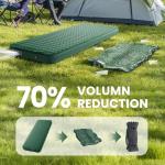 Self Inflating Sleeping Pad with Electric Pump 4 Inch Ultra Thick Memory Foam Sleeping Pad for Camping All Season Single Size Portable Automatic Inflatable Camping Mattress for Travel, Tent (Green)