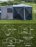 JOYTUTUS Dual-Use Pop up SUV Tent for Camping, 11FT x 11FT Big Space 2 Rooms Car Tent for Family, Outdoor Gazebo with 4 Sides Screen, 2 Doors, Portable Carry Bag, Gray Blue