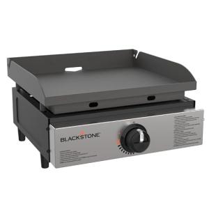 Blackstone 1971 Original 17” Tabletop Griddle with Stainless Steel Front Plate, Powder Coated Steel, Black