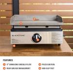 Blackstone 1971 Original 17” Tabletop Griddle with Stainless Steel Front Plate, Powder Coated Steel, Black