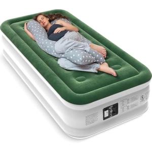 Zearna Air Mattress with Built in Pump - Upgraded Twin Blow Up Mattress, 2 Mins Quick Self Inflatable with Double Air Chamber,18"/550lbs Max, Strong Support, for Camping,Home,Guests,Portable Travel