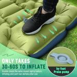 Myxslop Camping Sleeping Pad, Ultralight Camping Mat with Built-in Foot Pump, Comfortable Sleeping Mat for Backpacking, Car Traveling,Tent,and Hiking