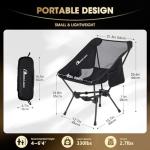 MOON LENCE Portable Camping Chair Backpacking Chair - The 4th Generation Ultralight Folding Chair - Compact, Lightweight Foldable Chairs for Hiking Mountaineering Beach