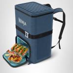 Ninja | Backpack Cooler | FrostVault Go 24 Can Soft Cooler | Leakproof Zipper with Built in Can Opener, 2 Ice Packs & Dry Storage Drawer | for Hiking, Camping & More | Lakeshore Blue | FF124NV