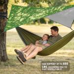 Camping Hammock with Rain Fly Tarp and Mosquito Net with Tree Straps，1/2 Person Portable Hammocks with Rain Cover for Indoor Outdoor Backpacking Hiking Travel Yard Activities Green