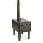 Guide Gear Outdoor Wood Burning Stove; Portable with Chimney Pipe for Cooking and Camping