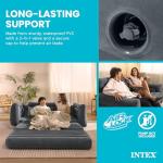 Intex Inflatable Pull-Out Sofa: Velvety Surface, 2-in-1 Valve, Cupholder, 46" x 88" x 26" - Blow-Up Couch and Folding Queen Size Air Mattress Bed