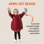 Kelty Space Cadet Infant and Toddler Sized Arms-Out Sleeping Bag, 30-40F Degree Rated, 8M-4T, Fleece-Lined Hand Covers (40F / 2-4T)