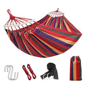 Portable Camping Hammock Lightweight Fabric Hammock for Backpacking, Beach, Patio, Backyard, Outdoor (Red)