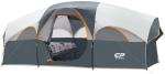 CAMPROS CP Tent 8 Person Camping Tents, Weather Resistant Family Tent, 5 Large Mesh Windows, Double Layer, Divided Curtain for Separated Room, Portable with Carry Bag - Gray