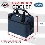 AO Coolers Expedition Canvas Soft-Sided Cooler Bag, Leak-Proof, Insulated, Lightweight, Navy Blue, 12-Can