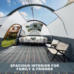 CAMPROS CP Tent 8 Person Camping Tents, Weather Resistant Family Tent, 5 Large Mesh Windows, Double Layer, Divided Curtain for Separated Room, Portable with Carry Bag - Gray