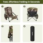 SUNNYFEEL Turkey Hunting Chair, Hunting Blind Chair, Portable Camping Chair with Storage Pocket and Carry Bag for Hunting Fishing Outdoor Travel Picnic Shooting