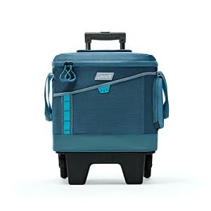 Coleman Sportflex 42-Can Wheeled Soft Cooler, Leakproof Cooler with Heavy-Duty Wheels & Expandable Pockets, Keeps Contents Cold up to 34 Hours