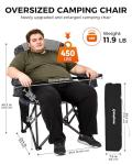 KingCamp Oversized Camping Folding Chair, Heavy Duty 450 LBS with Lumbar Support, Padded seat with Cup Holder&Cooler Bag, Ideal for Camp, Fishing, Sports Event, Backyard, Patio, Lawn (Lava Grey)
