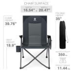 EVER ADVANCED Reclining Camping Chairs for Adult Lightweight, Folding Recliner Chair with Adjustable Back, 4-Level Lounge Chairs, Portable Lawn Chairs for Patio Balcony, Supports 350lbs Grey