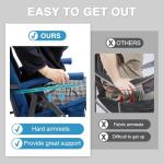 EVER ADVANCED Oversized Folding Rocking Camping Chair, Padded Portable Rocker Chair for Patio, Lawn and Outdoors, Heavy Duty Hard Armchair for Adults Supports 400lbs, Blue