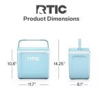 RTIC 8 QT Road Trip Personal Cooler, Small, Compact, Insulated, Portable Ice Chest Box for Food, Drink, Beverage, Beach, Camping, Picnic, Fishing, Boat, 12-Can Capacity, RTIC Ice