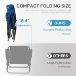 EVER ADVANCED Oversized Folding Rocking Camping Chair, Padded Portable Rocker Chair for Patio, Lawn and Outdoors, Heavy Duty Hard Armchair for Adults Supports 400lbs, Blue