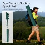 LET'S CAMP Camping Chair 2 Pack Folding Chair with 3-Can Cooler Bag Portable Lawn Chair with Cup Holder,Storage Pocket, Supports 225LBS, Collapsible Chair for Camp, Beach, Picnic (Green)