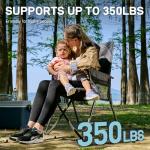 EVER ADVANCED Reclining Camping Chairs for Adult Lightweight, Folding Recliner Chair with Adjustable Back, 4-Level Lounge Chairs, Portable Lawn Chairs for Patio Balcony, Supports 350lbs Grey