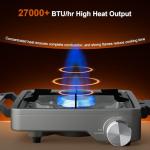 27000 BTUs 2 Burner Folding Camp Stove with Windshield, Portable Camping Stove with Adjustable Burners &Carring Bag, Propane Stove for Camping, Tailgating, BBQ