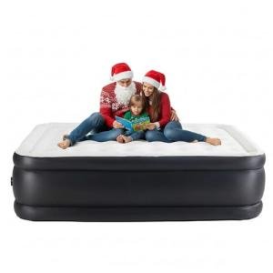 Simple Deluxe Queen Camping Air Mattress with Built-in Electric High-Speed Pump, 18" Tall Portable Foldable Waterproof Inflatable Camping Airbed with Carrying Bag for Home Guests & Travel