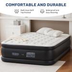 Simple Deluxe Queen Camping Air Mattress with Built-in Electric High-Speed Pump, 18" Tall Portable Foldable Waterproof Inflatable Camping Airbed with Carrying Bag for Home Guests & Travel