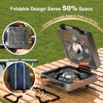 27000 BTUs 2 Burner Folding Camp Stove with Windshield, Portable Camping Stove with Adjustable Burners &Carring Bag, Propane Stove for Camping, Tailgating, BBQ