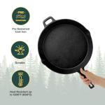 Coghlan's Cast Iron Skillet – 12-Inch Pre-Seasoned Frying Pan with Dual Pour Spouts & Helper Handle for Campfire Cooking, Stove, Grill, or Oven – Durable Outdoor Cookware