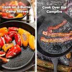 Coghlan's Cast Iron Skillet – 12-Inch Pre-Seasoned Frying Pan with Dual Pour Spouts & Helper Handle for Campfire Cooking, Stove, Grill, or Oven – Durable Outdoor Cookware