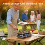 27000 BTUs 2 Burner Folding Camp Stove with Windshield, Portable Camping Stove with Adjustable Burners &Carring Bag, Propane Stove for Camping, Tailgating, BBQ