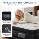 Simple Deluxe Queen Camping Air Mattress with Built-in Electric High-Speed Pump, 18" Tall Portable Foldable Waterproof Inflatable Camping Airbed with Carrying Bag for Home Guests & Travel
