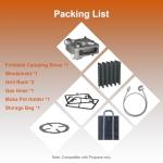 27000 BTUs 2 Burner Folding Camp Stove with Windshield, Portable Camping Stove with Adjustable Burners &Carring Bag, Propane Stove for Camping, Tailgating, BBQ