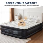 Simple Deluxe Queen Camping Air Mattress with Built-in Electric High-Speed Pump, 18" Tall Portable Foldable Waterproof Inflatable Camping Airbed with Carrying Bag for Home Guests & Travel