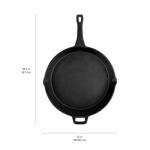 Coghlan's Cast Iron Skillet – 12-Inch Pre-Seasoned Frying Pan with Dual Pour Spouts & Helper Handle for Campfire Cooking, Stove, Grill, or Oven – Durable Outdoor Cookware