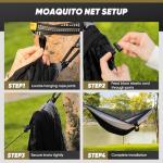 Camping Hammock with Mosquito Net, 600 lbs Portable Hammock with Tree Straps, 2-in-1 Double/Single Travel Hammock Tent for Outside/Indoor/Backpacking/Beach - Black & Grey