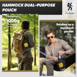 Camping Hammock with Mosquito Net, 600 lbs Portable Hammock with Tree Straps, 2-in-1 Double/Single Travel Hammock Tent for Outside/Indoor/Backpacking/Beach - Black & Grey