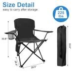 SAILARY Folding Camping Chairs Portable Outdoor Chair for Camping, Fishing, Beach, Picnic, Lightweight High Back Foldable Chair with Cup Holder & Storage Bag, Supports 300lbs, Black