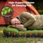OGERY Sleeping Pad, Ultralight Inflating Sleeping Pad for Camping with Pillow Built-in Foot Pump, 6" Extra-Thick Reinforced Camping Pad for Hiking, Backpacking, Tent, Single,Green